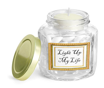 Clear Glass Oval Hexagon Jars Wedding Favor Ideas