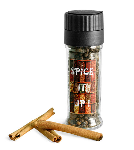 Clear Glass Bottle With Spice Grinder Wedding Favor Ideas