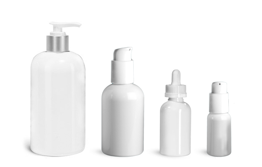 White Boston Round Bottles