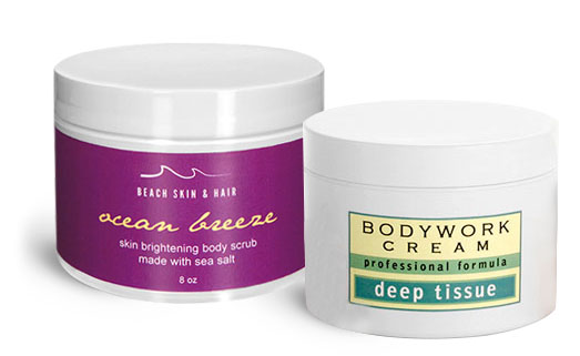 Skin Care Products in White Heavy Wall Jars